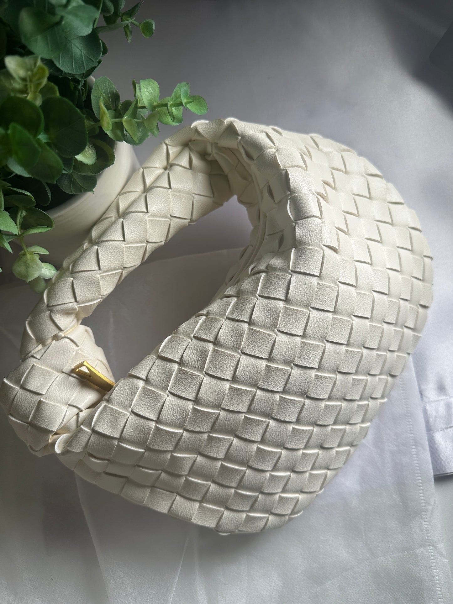 Cream Woven Knot Bag (Small)