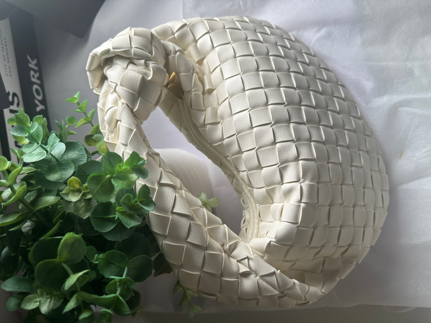 Cream Woven Knot Bag (Small)