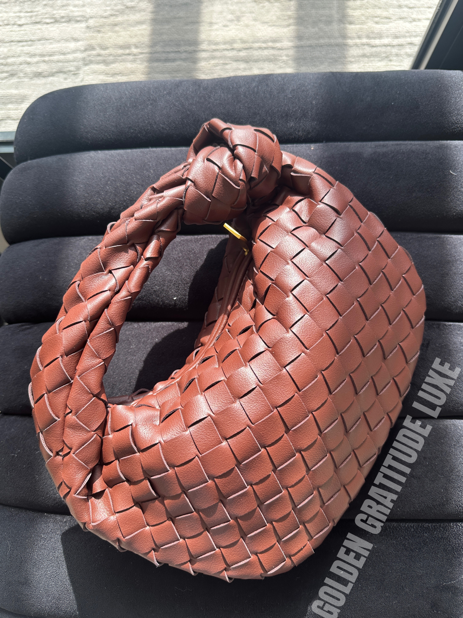 Dark Brown Woven Knot Bag (Small)