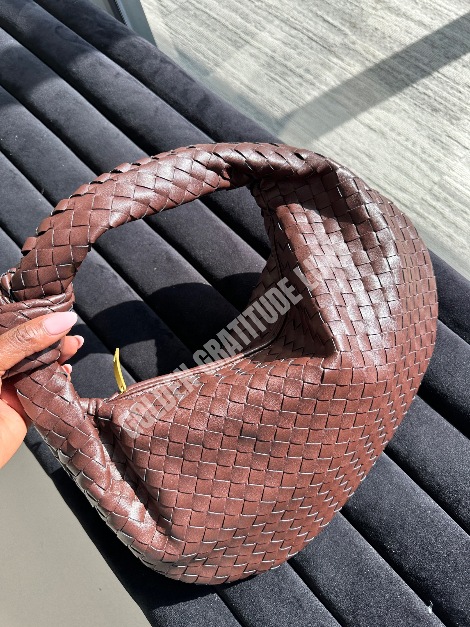 Dark Brown Woven Knot Bag