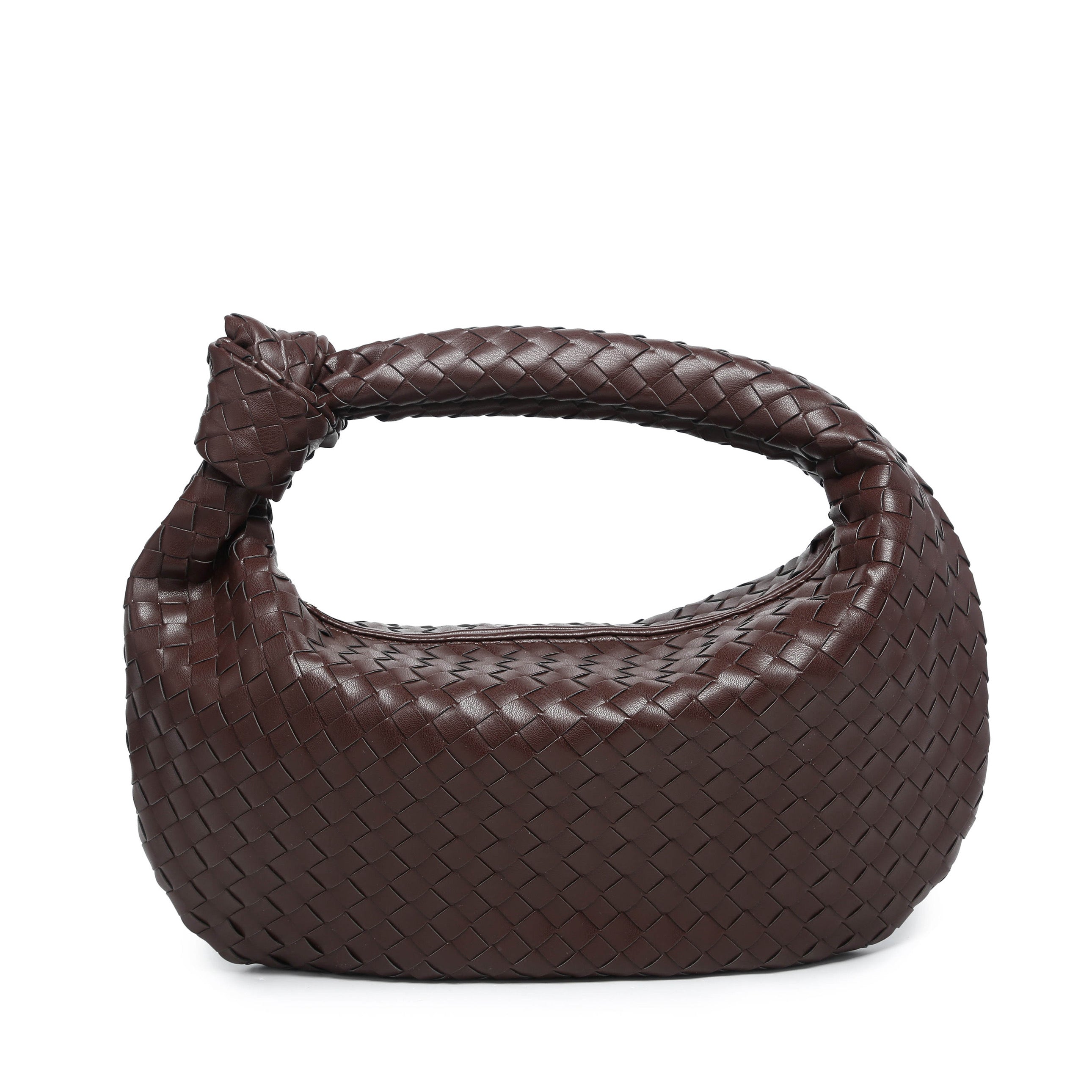 Dark Brown Woven Knot Bag