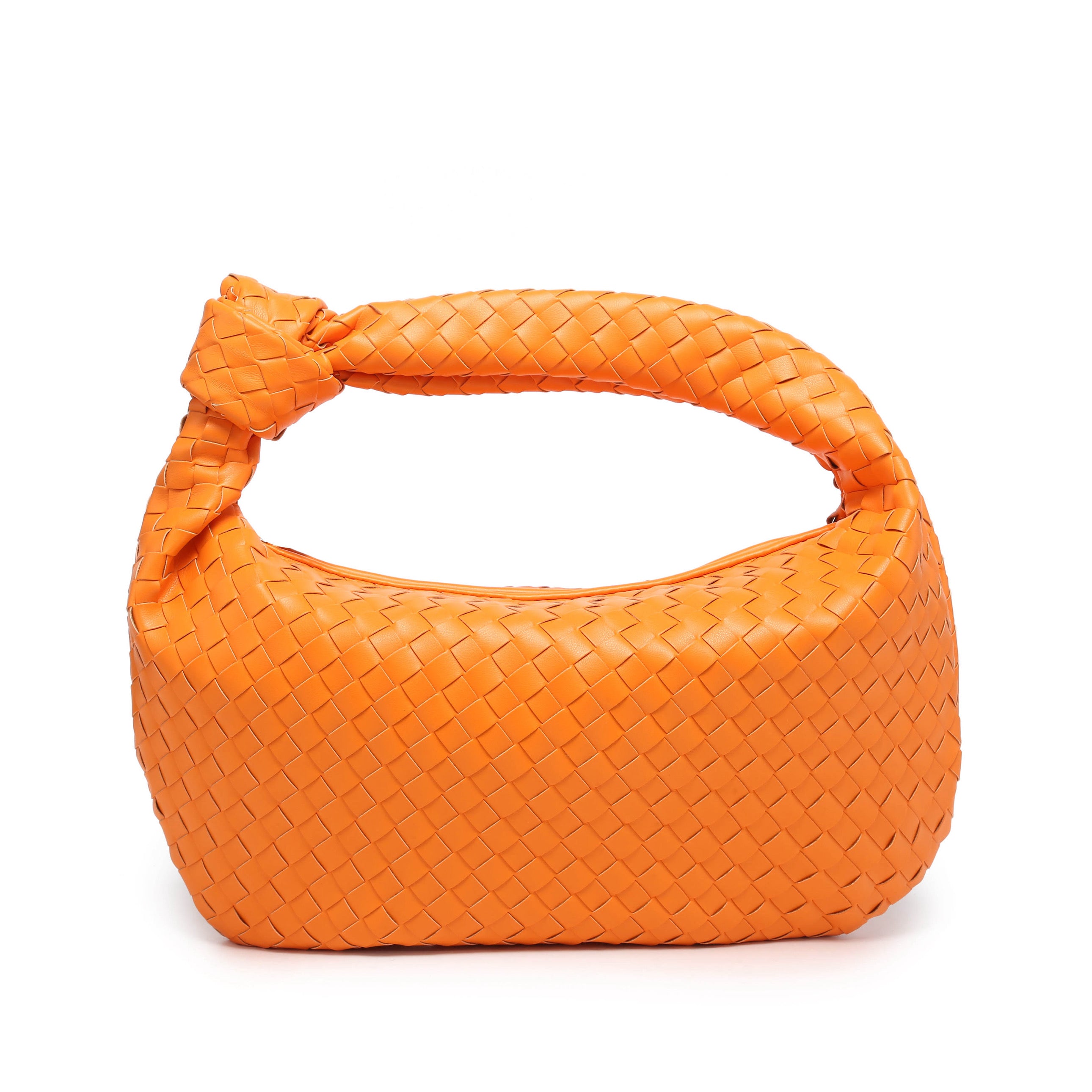 Orange Woven Knot Bag
