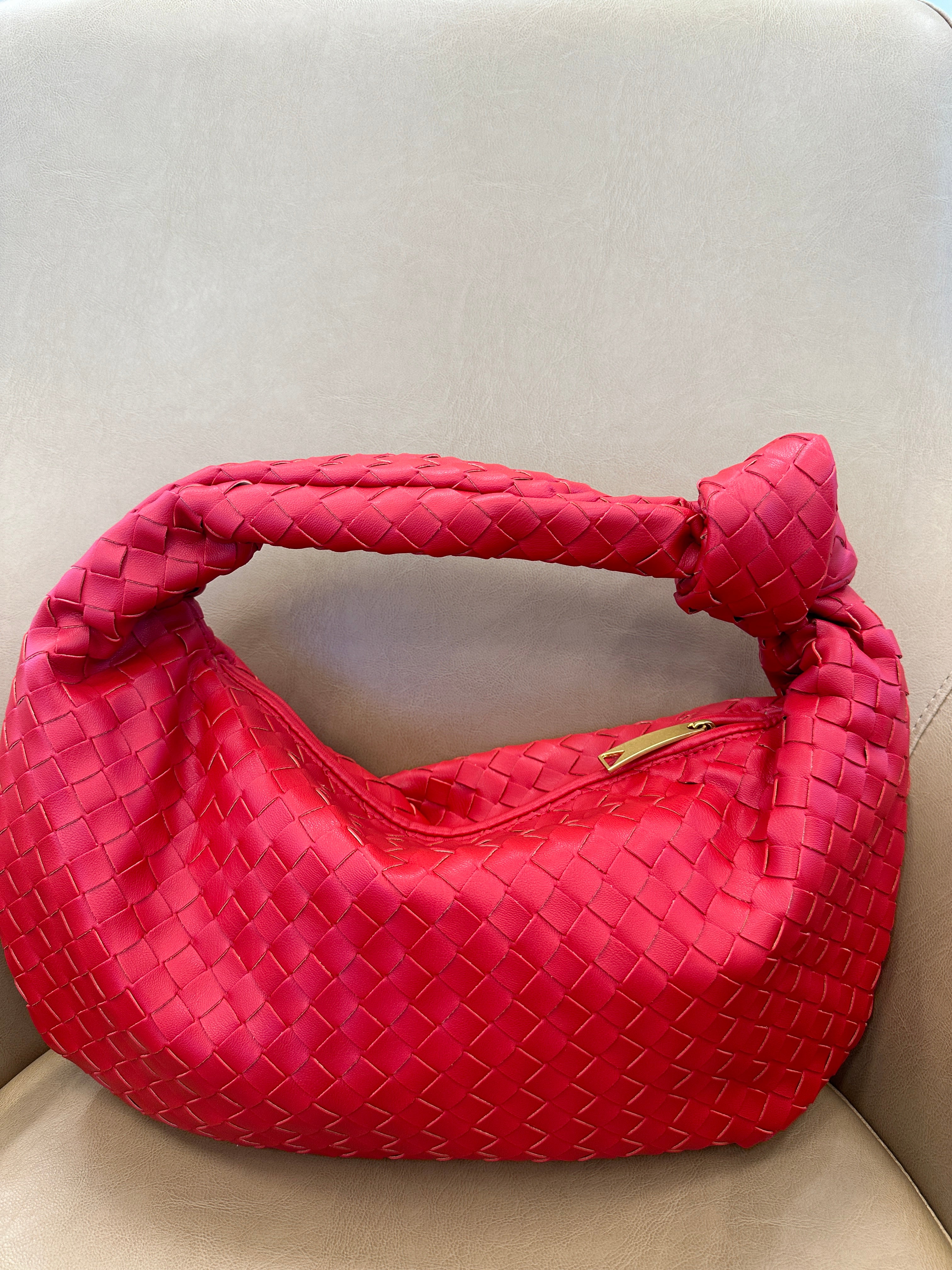 Red Woven Knot Bag (Big)