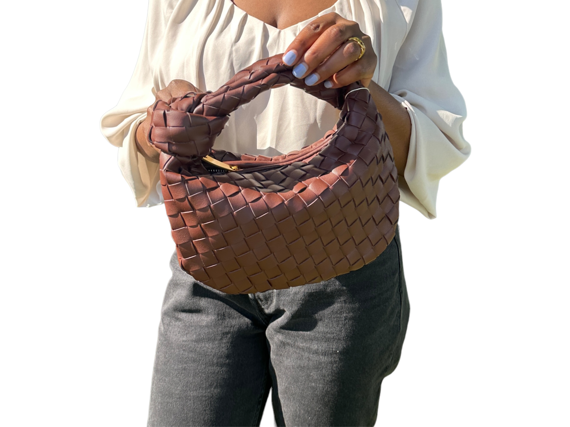 Dark Brown Woven Knot Bag (Small)