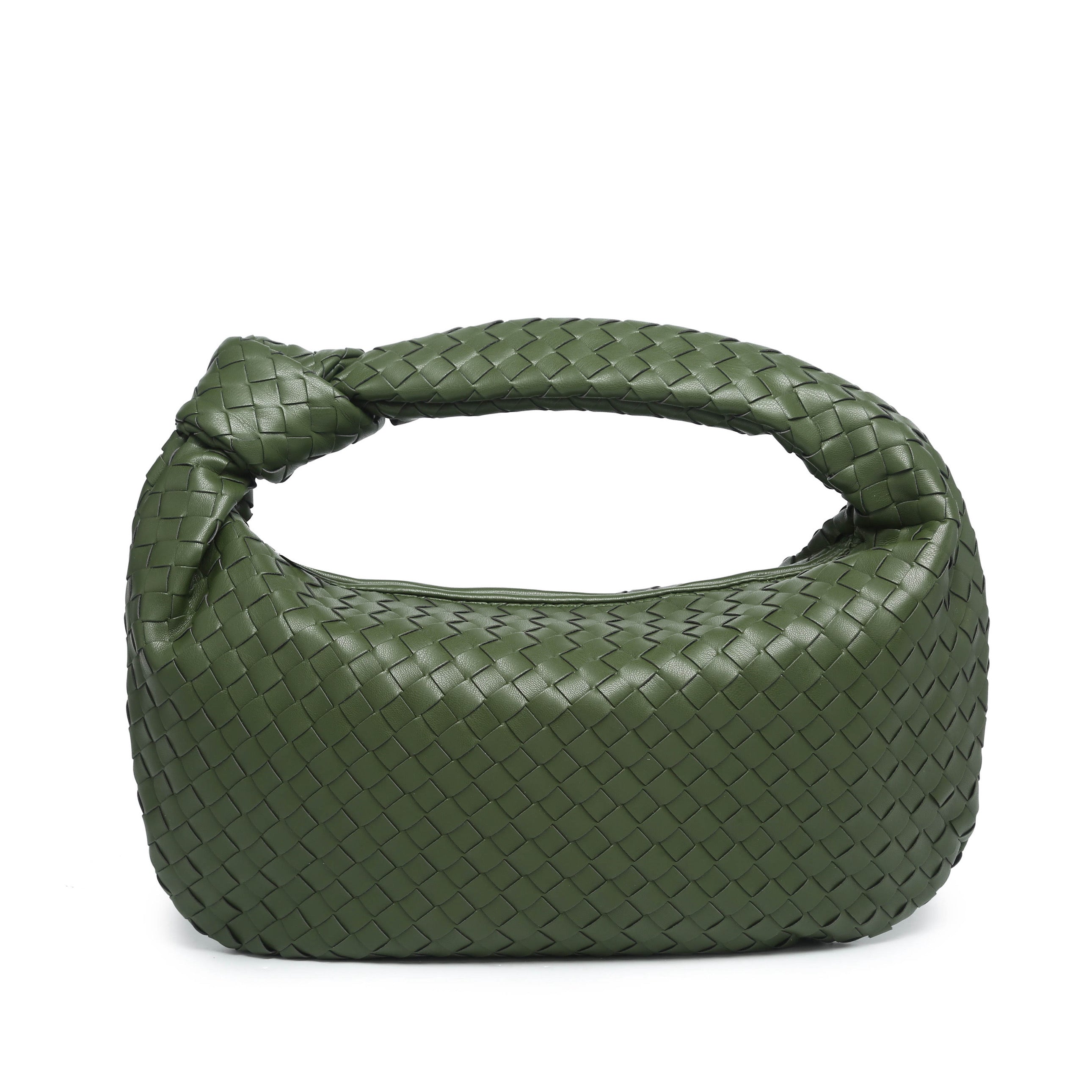 Army Green Woven Knot Bag