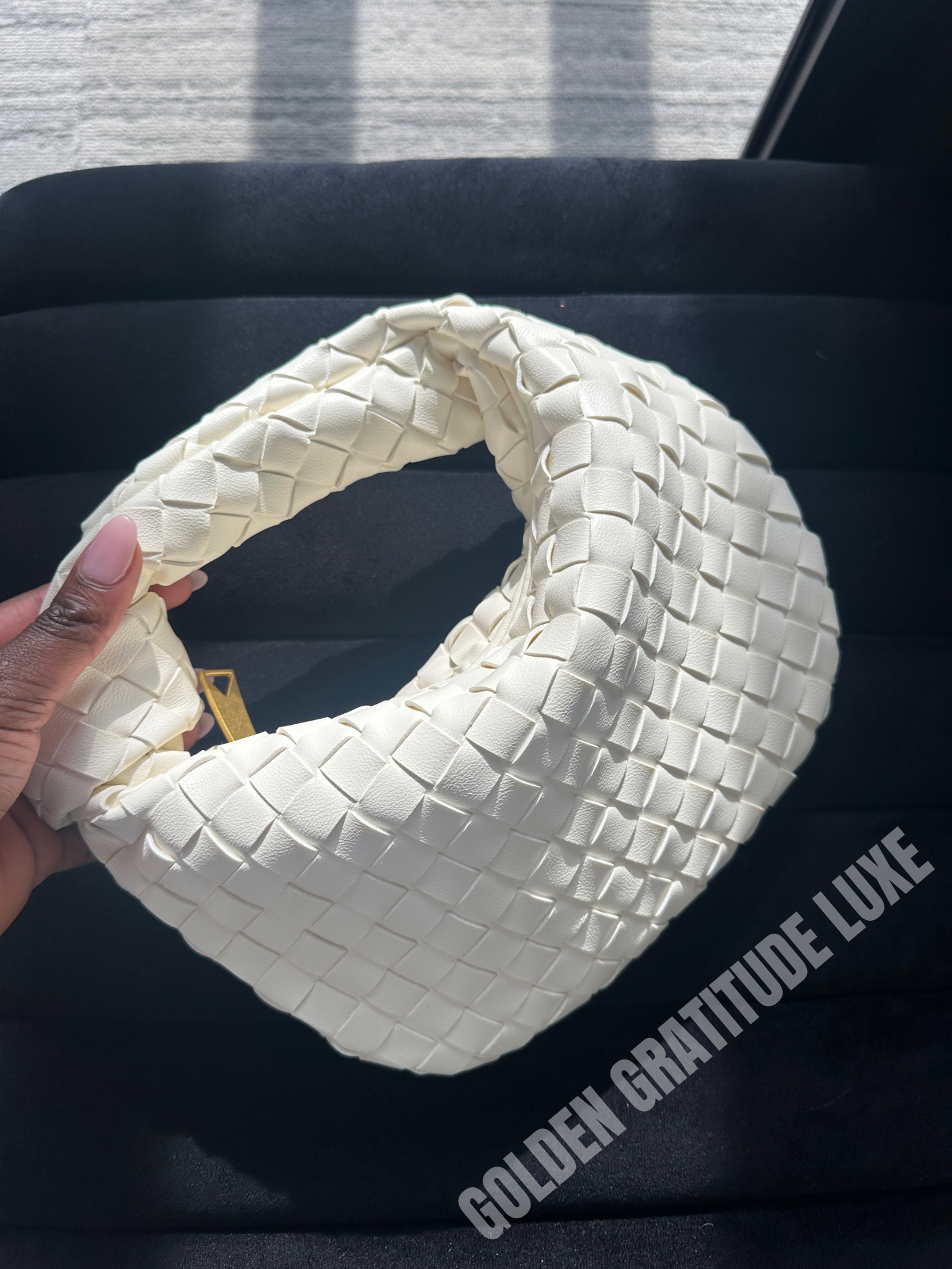 Cream Woven Knot Bag (Small)