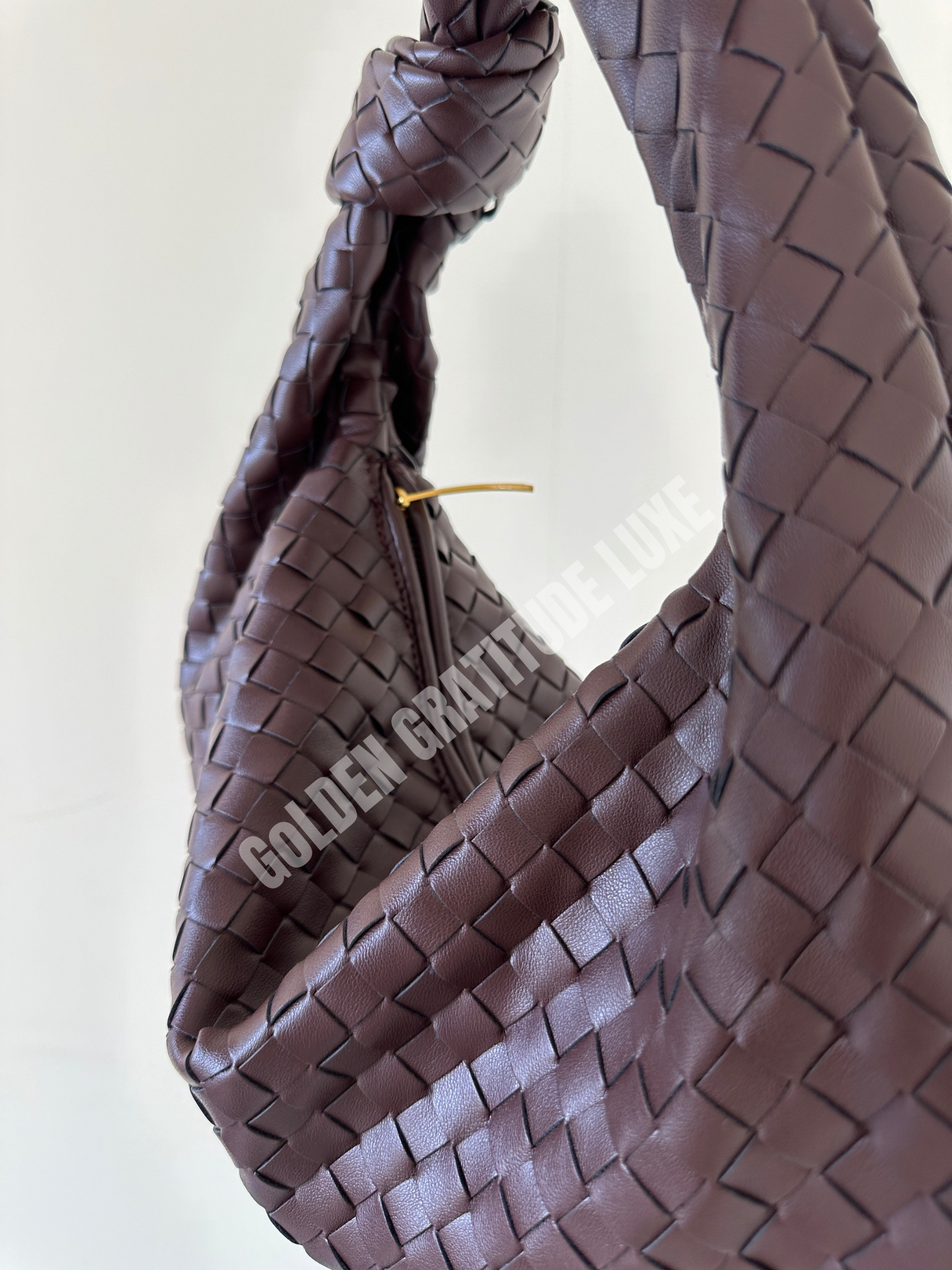 Dark Brown Woven Knot Bag