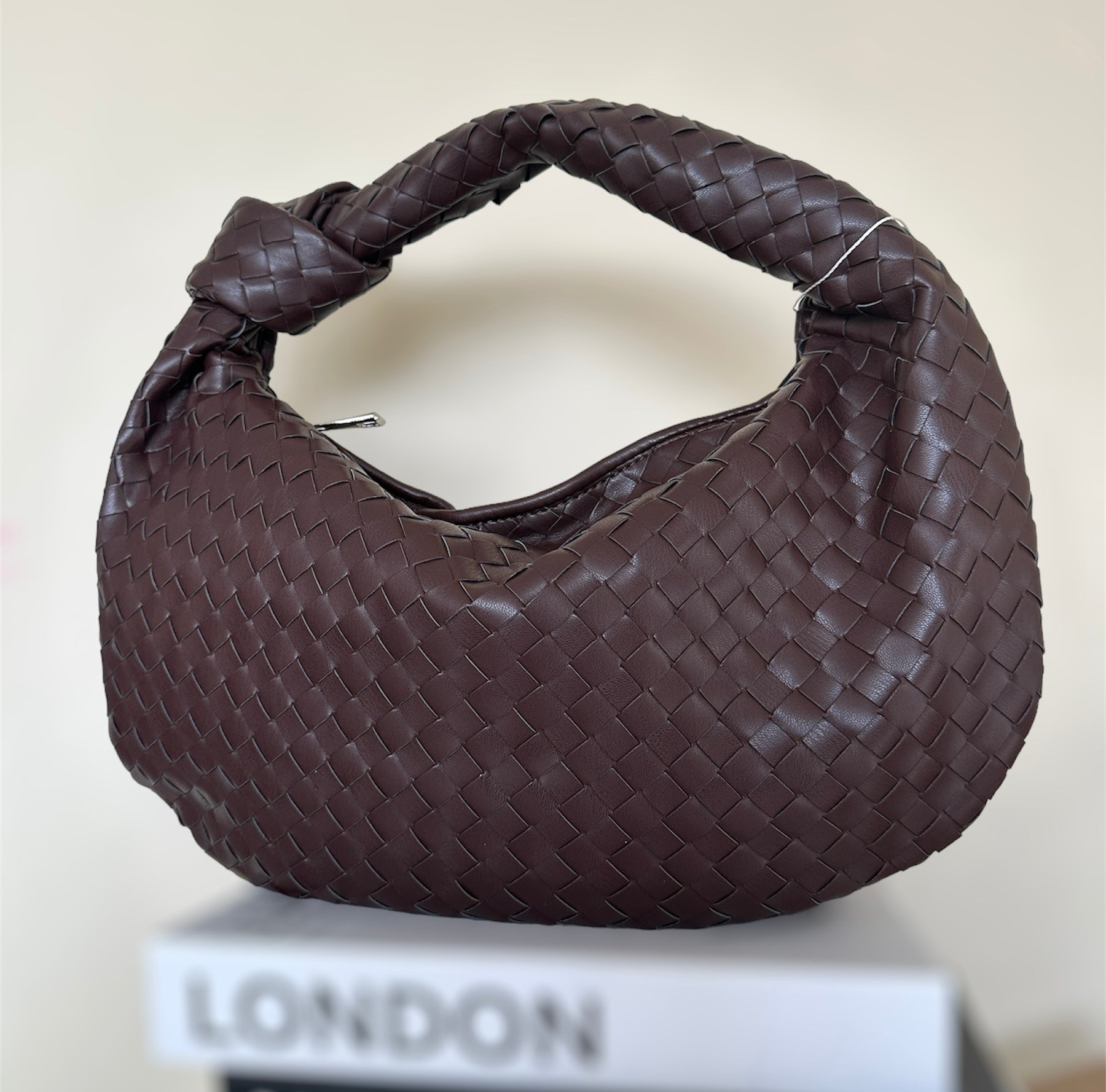 Dark Brown Woven Knot Bag