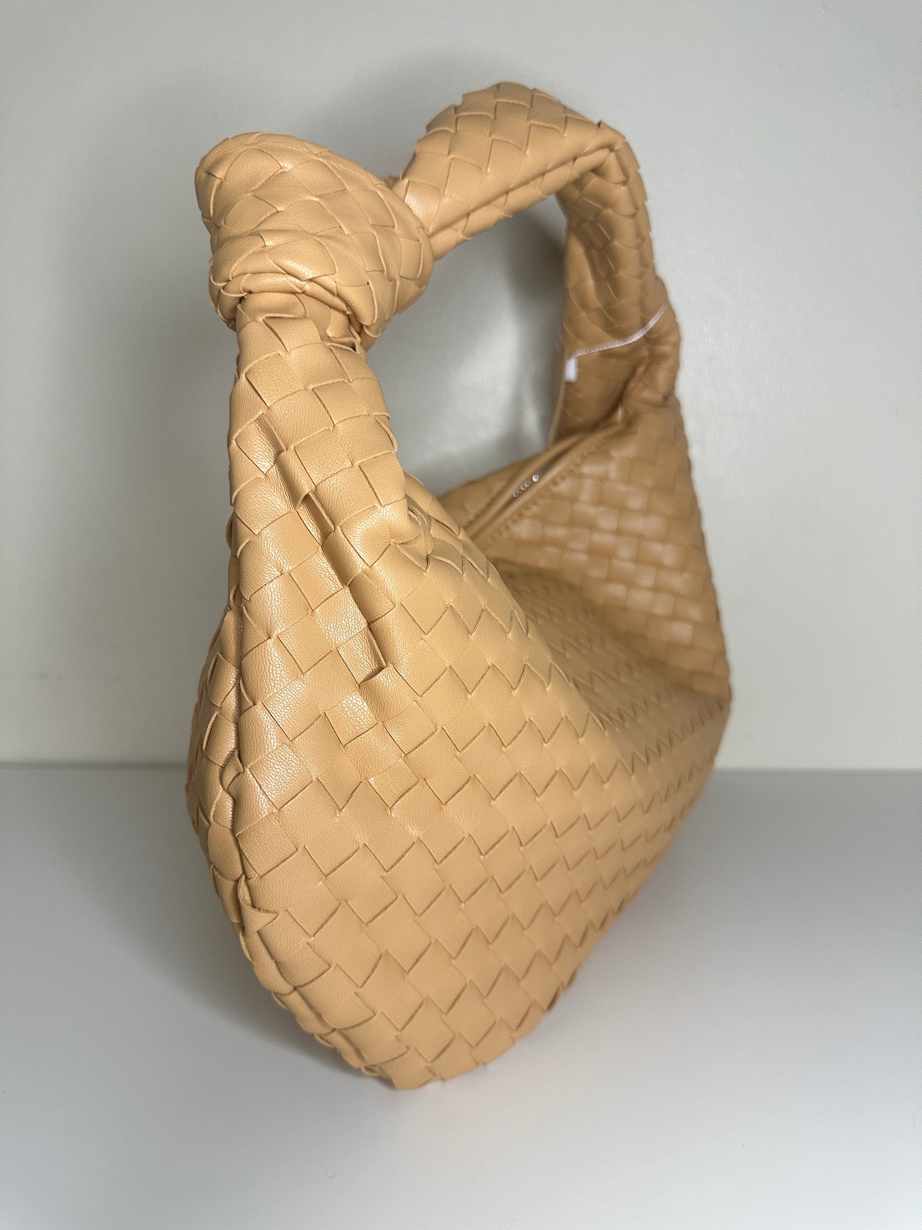 Caramel Woven Knot Bag