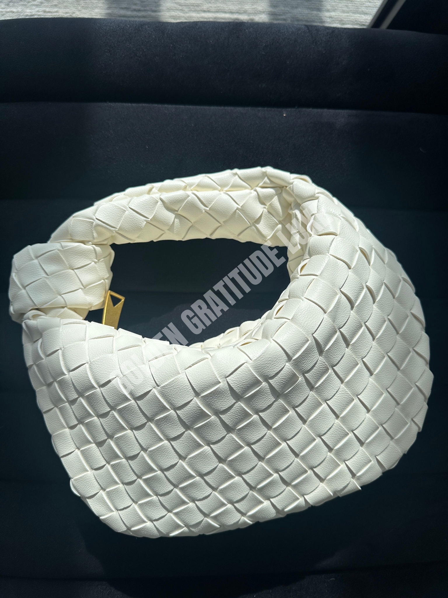 Cream Woven Knot Bag (Small)