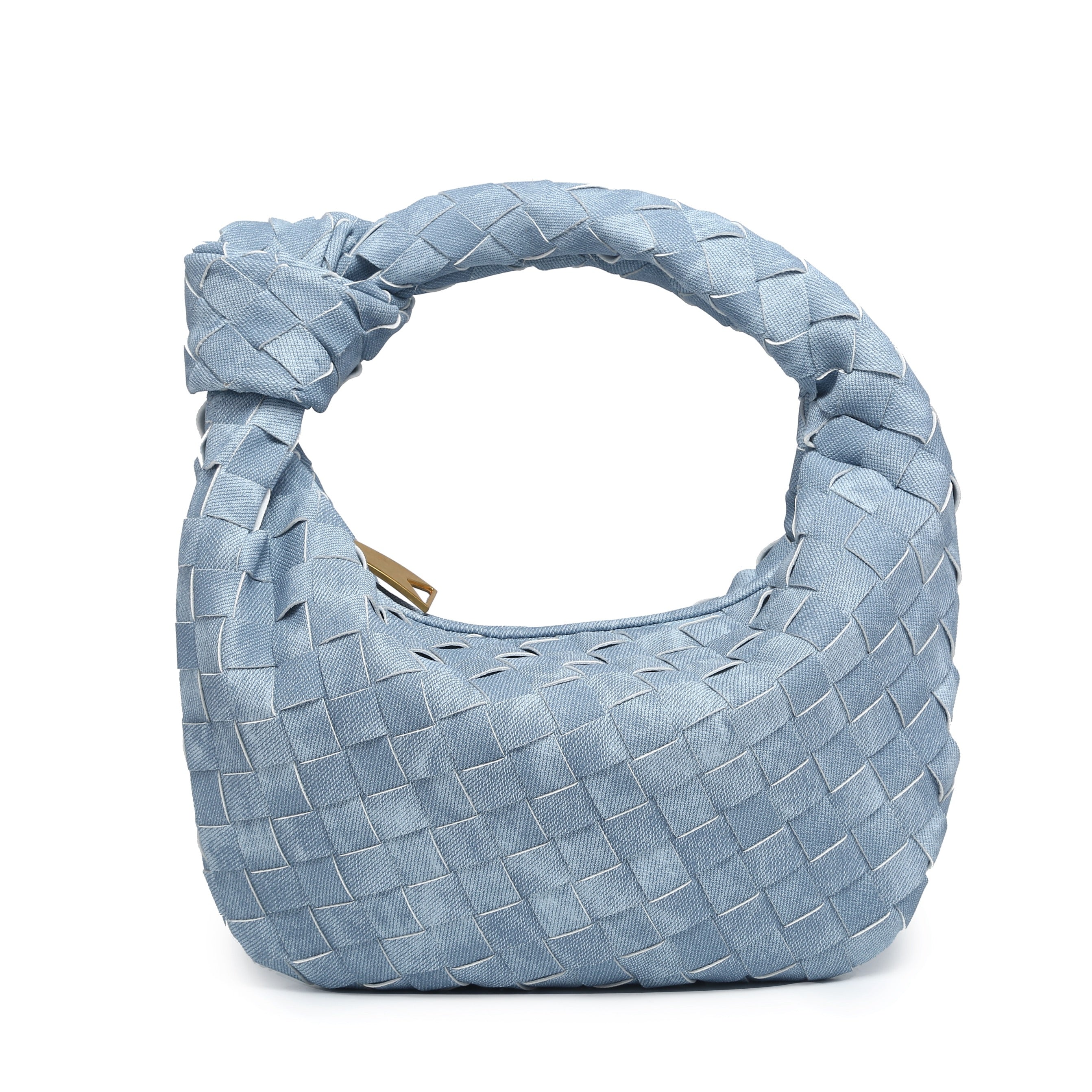 Blue Denim Woven Knot Bag (Small)