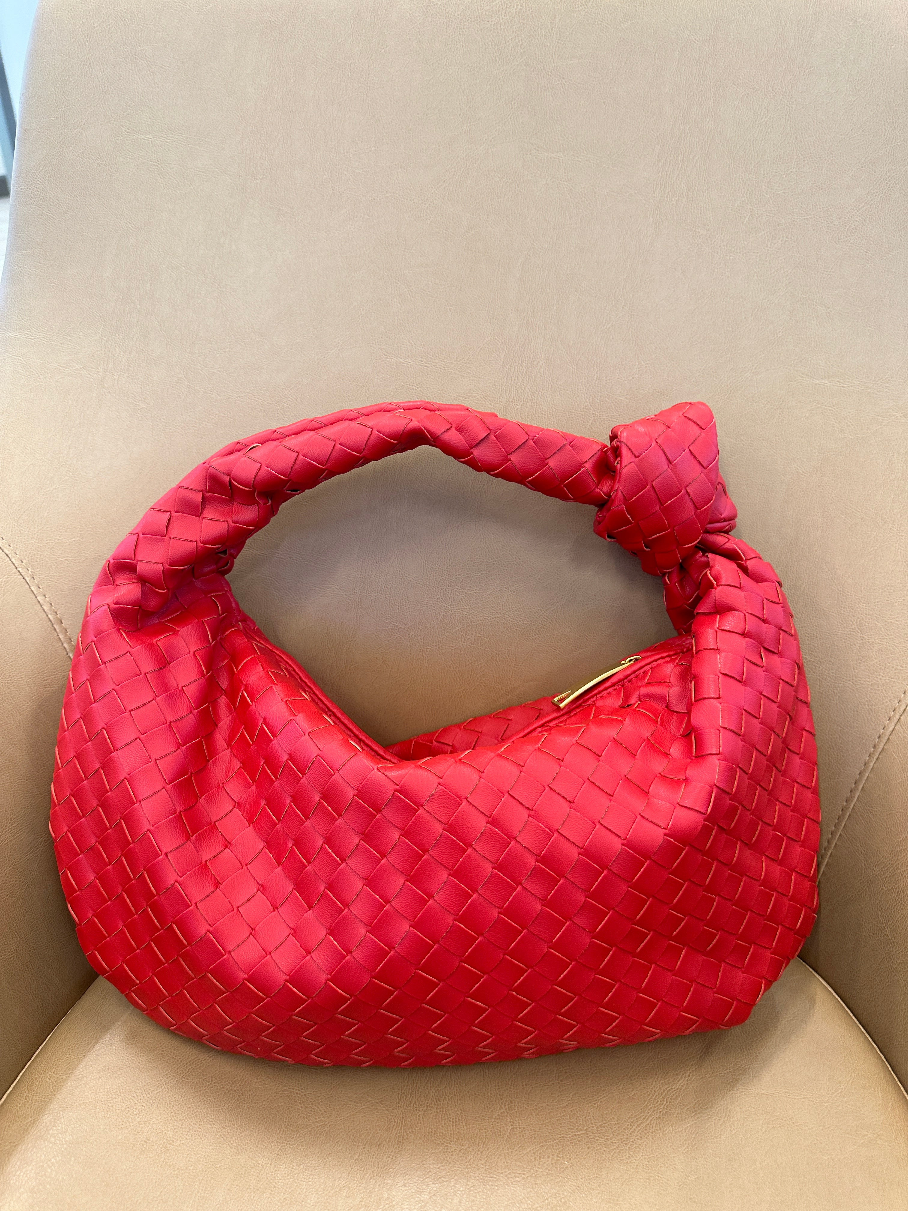 Red Woven Knot Bag (Big)