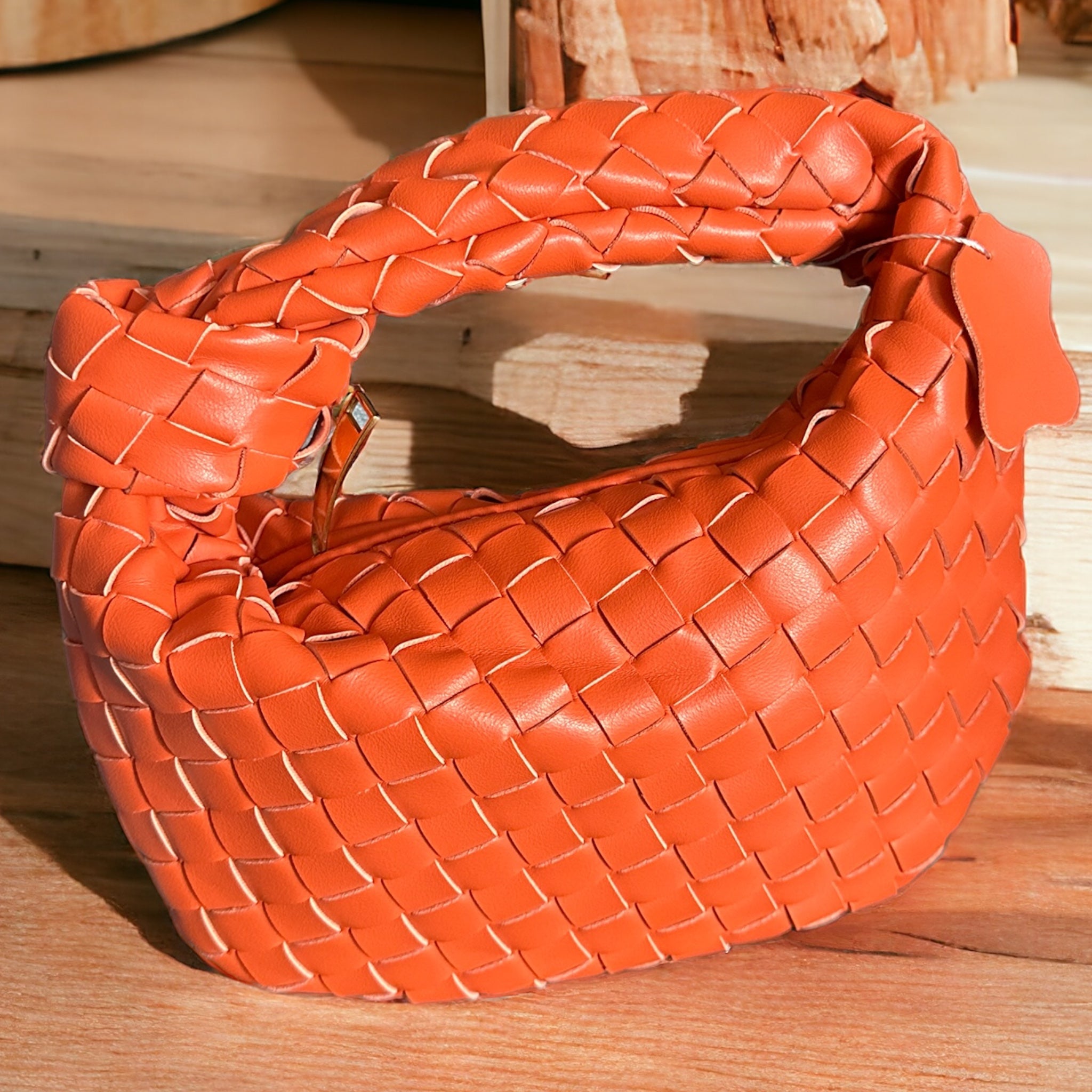 Orange Knot Woven Bag (Small)