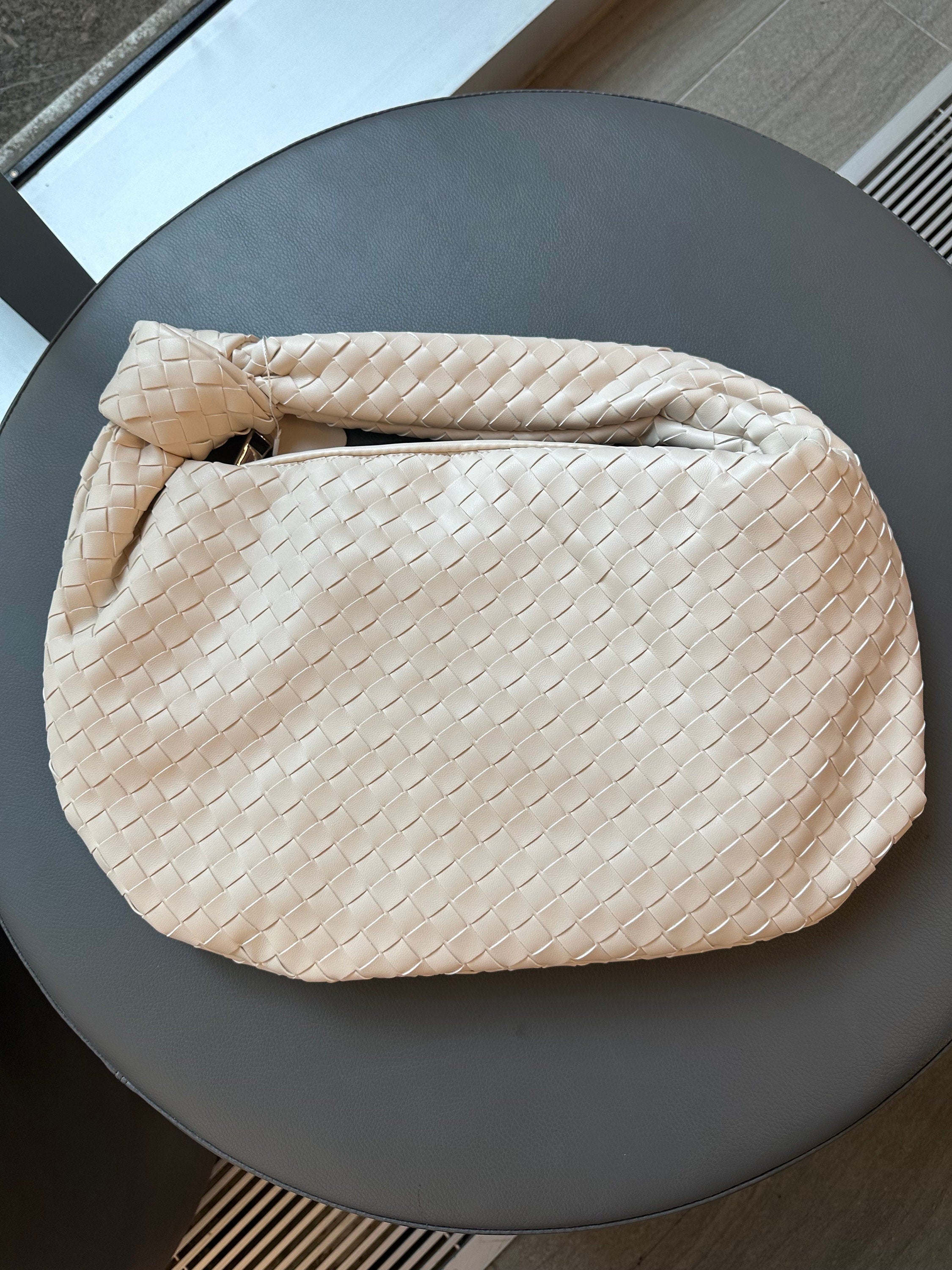 Woven Tote Leather Bag- Luxury Handbag Gift- Faux Leather Hobo Bag- Leather Clutch- Minimalist Women Handbag- Knot Woven Bag- Retro Handbag
