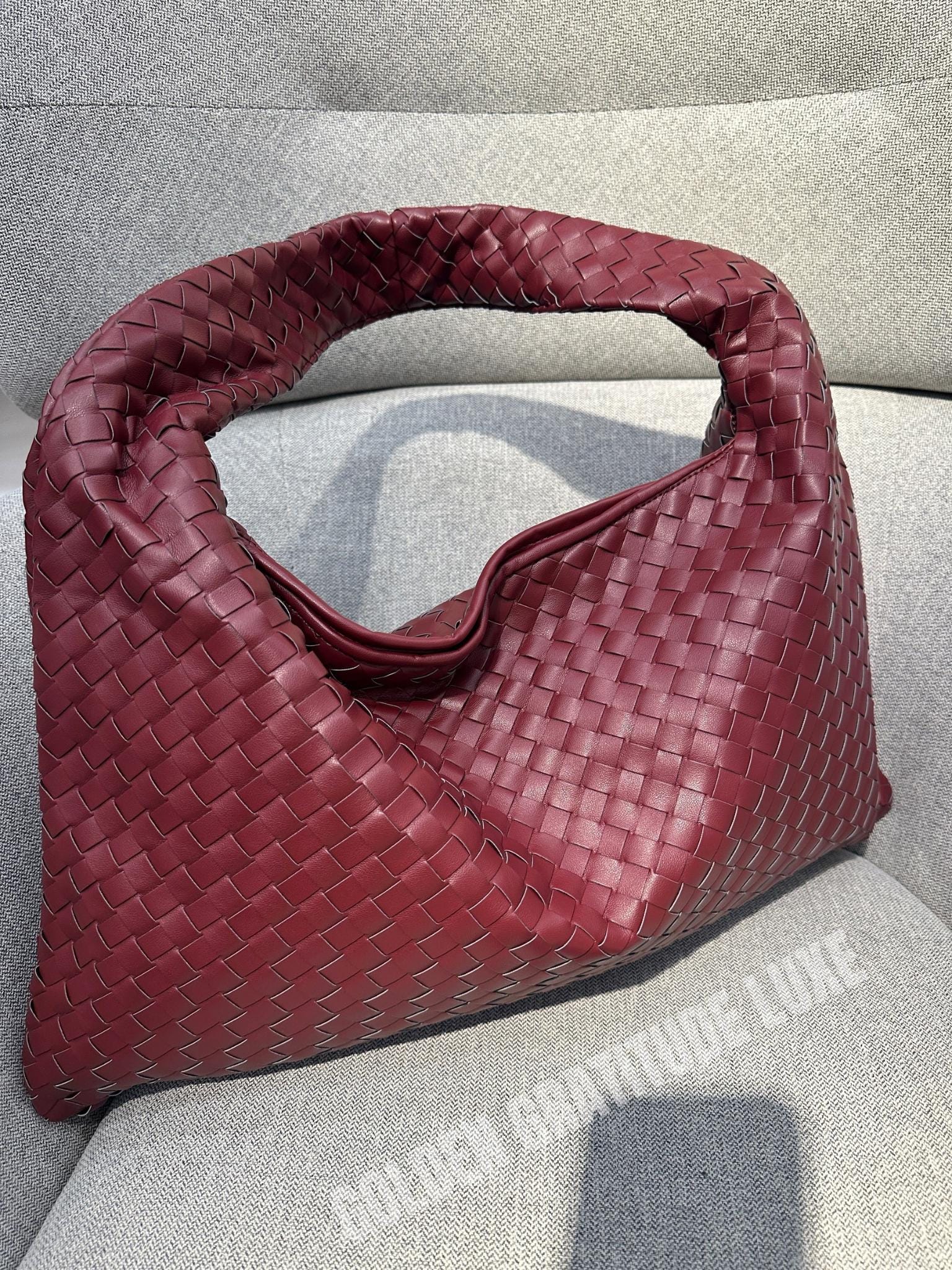 Slouchy Hobo Bag Best Seller Shoulder Bag Woven Tote Leather Bag Women's Gift Burgundy Leather Bag Vegan Leather Bag Laptop Bag Women