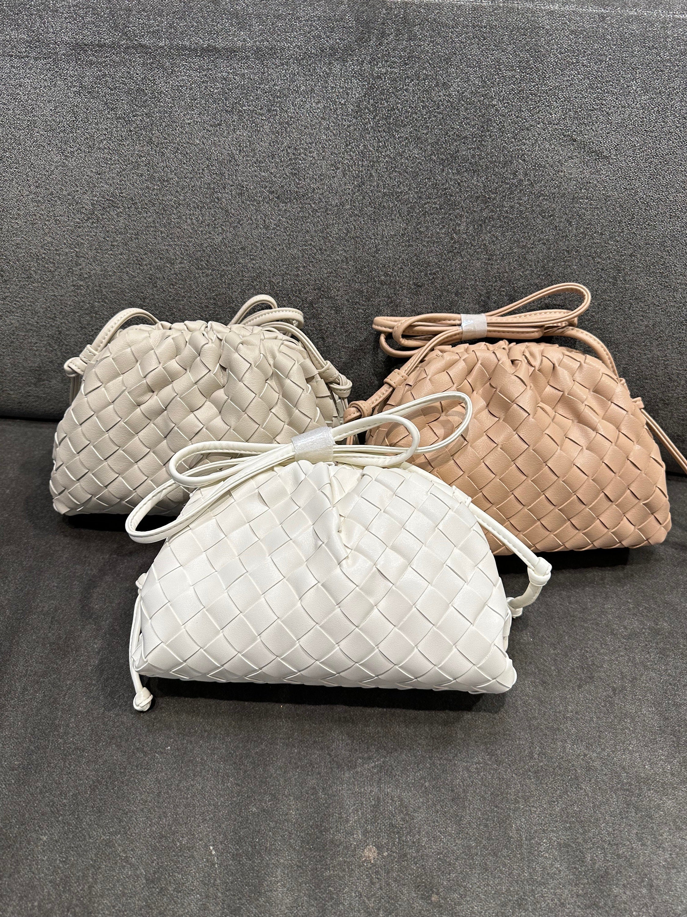 Soft Woven Pouch Bag- Cute Gift Handbags Leather Clutch Bags- Cloud Bags- Woven Bag- Braided Bag- Evening Crossbody Bag- Faux Leather Clutch