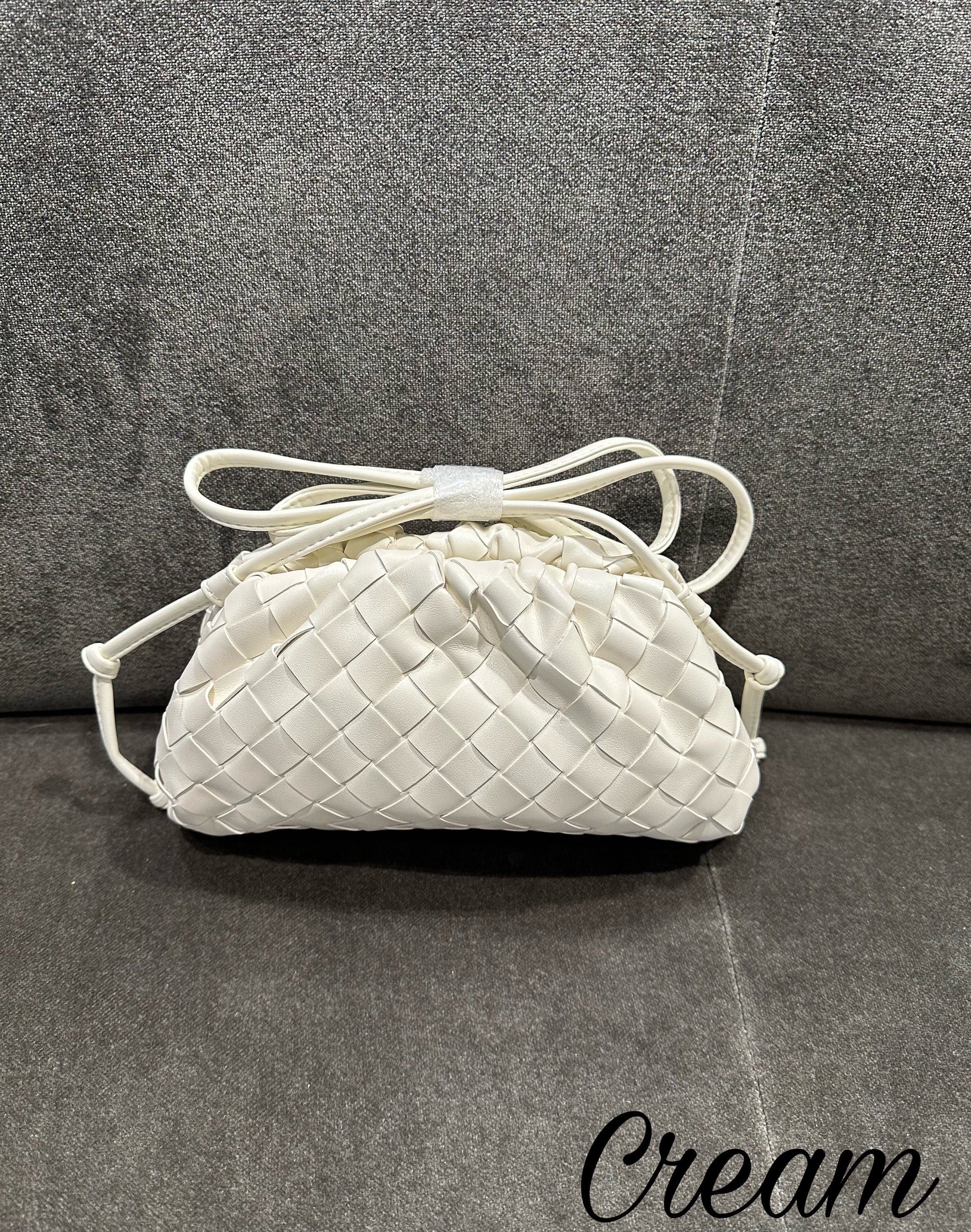 Soft Woven Pouch Bag- Cute Gift Handbags Leather Clutch Bags- Cloud Bags- Woven Bag- Braided Bag- Evening Crossbody Bag- Faux Leather Clutch